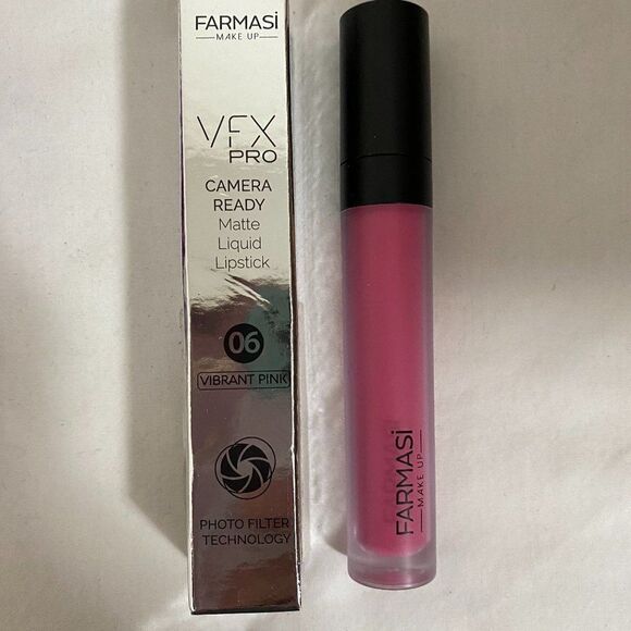 NWT Farmasi VFX Pro Camera-Read Matte Liquid Lipstick #06 Vibrant Pink - Picture 1 of 3